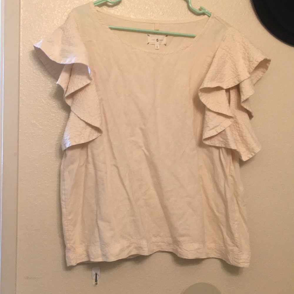 Lou and Grey linen  Flutter Sleeve Top